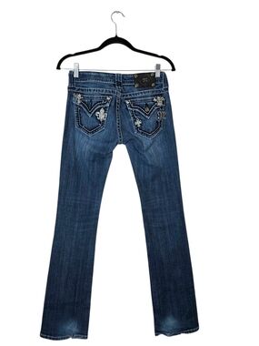 Miss Me JP5369B9 Bootcut Jeans 27 Low Rise Rhinestone Embellished Pockets Y2K